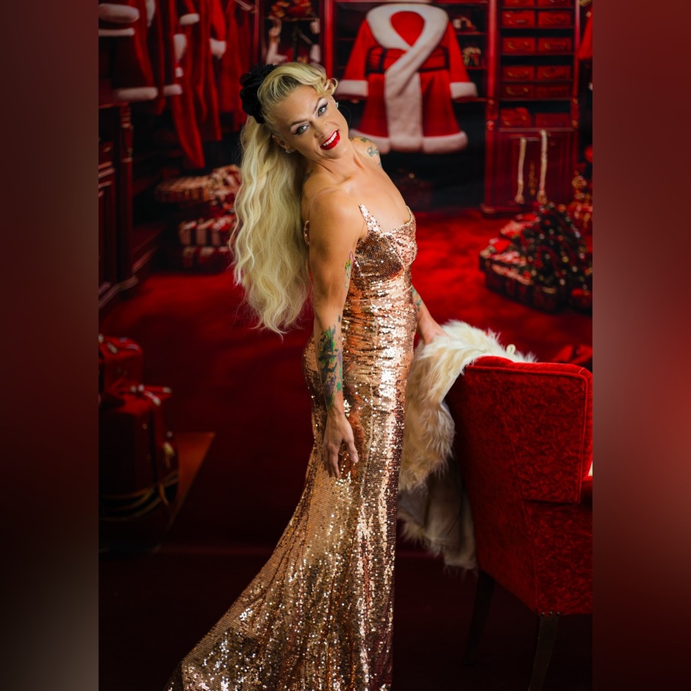 Gold sequin gown